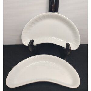 Bone Bowls Desert Appetizer USA Pottery White Set Of 4 New 7"X3"1/4x1"